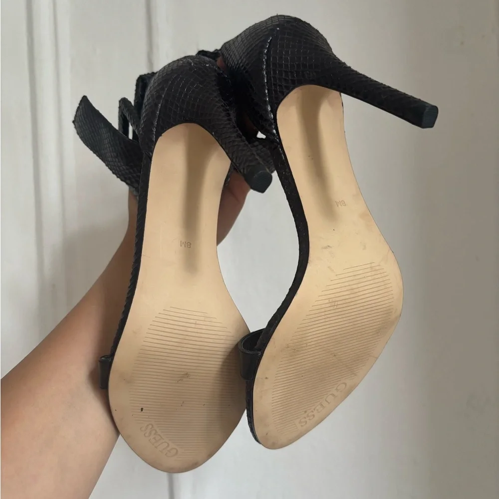 GUESS Black Snakeskin Heels (New) - Picture 5 of 5